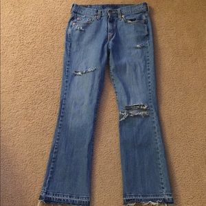 LEVIS Wrecked HIGH Rise BOOT CUT Denim JEANS  8